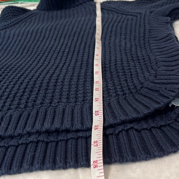 J.Crew Turtleneck Cotton Poncho in Navy - Picture 12 of 13